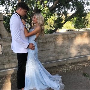 Sherri Hill baby blue full length dress.